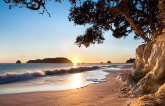 Beach sunset at Coromandel Peninsula