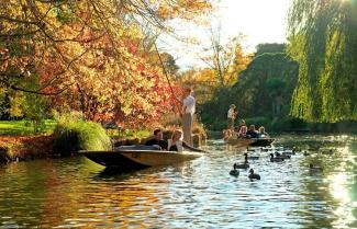 Punting in Christchurch in Autumn