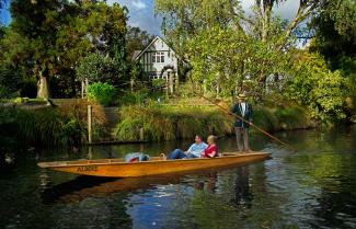 Punting on the river Thames in Christchurch