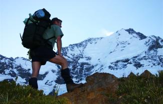 Hiking on Ball Pass Mount Cook