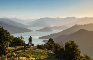 Birds eye view of the Marlborough Sounds