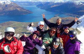 Small group enjoying the South Island snow