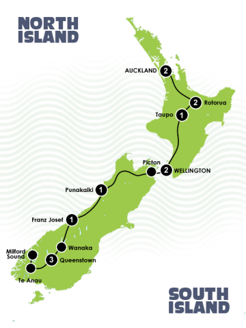13 Day Natural NZ Queenstown to Auckland Itinerary