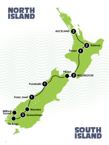 13 Day Natural NZ Queenstown to Auckland Itinerary 13 Day Natural NZ Queenstown to Auckland Itinerary