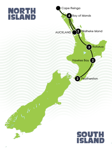 Luxury Lodges of New Zealand Tour Map Luxury Lodges of New Zealand Tour Map self drive