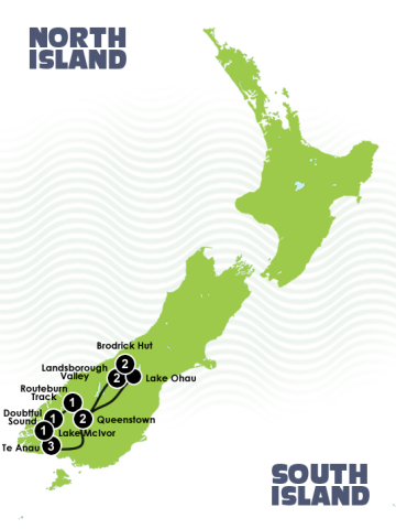 Map - 14 Days Wilderness and Camping Tour 14 Days New Zealand Wilderness and Camping Tour
