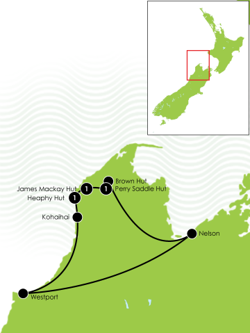 Heaphy track map