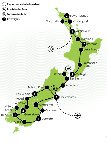 Map 17 Day Festive Season Tour