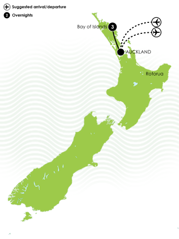 4 Day Spectacular Bay of Islands Large Map