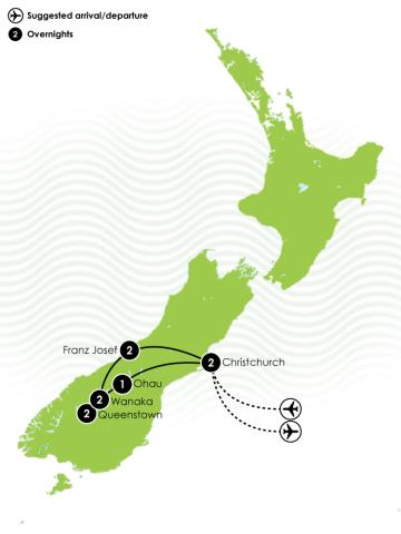 10 Day Southern Pioneer Haka Plus Tour Large Map