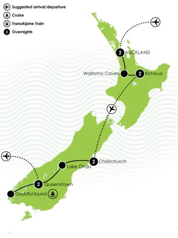 G Adventure - New Zealand Express Large Map