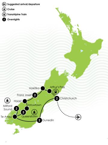 12 Day Southern Drift Small Group Tour Large Map