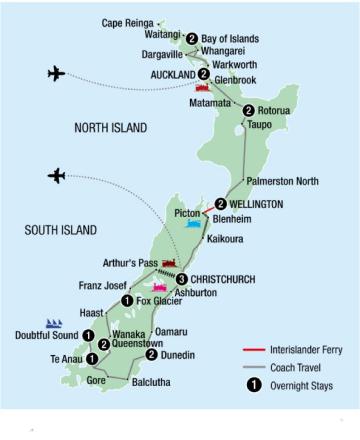 Signature Rail, Cruise & Coach Tour Large Map
