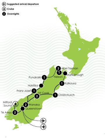 Map of The Grand Explorer Itinerary