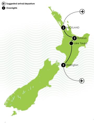 Tour Map: 7 Day Iconic North