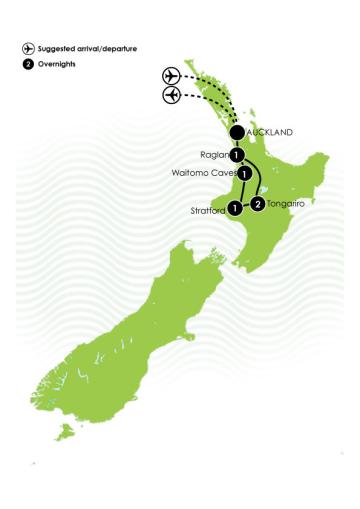 Tour Map: 6 Day Great Walk Adventure - North