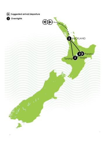 Tour Map: 8 Day North Island Fly Fishing Tour