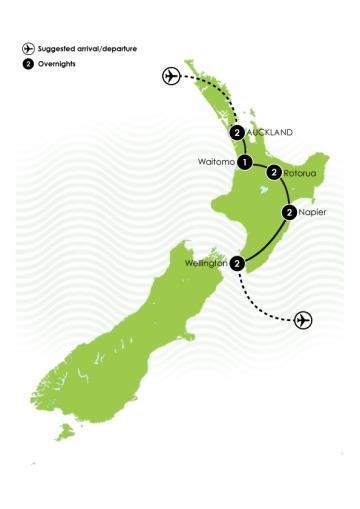 Tour Map: North Island Birding and Wildlife Tour
