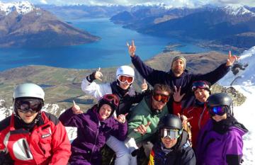 Small group enjoying the South Island snow